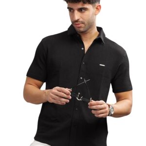 Parcel Yard Shirt for Men | Mens Casual Shirt | Men Stylish Shirt | Men Cotton Shirt | Men's Regular Fit | Men Formal Shirt | Plain Shirts for Men || Men's Half Sleeve Shirt