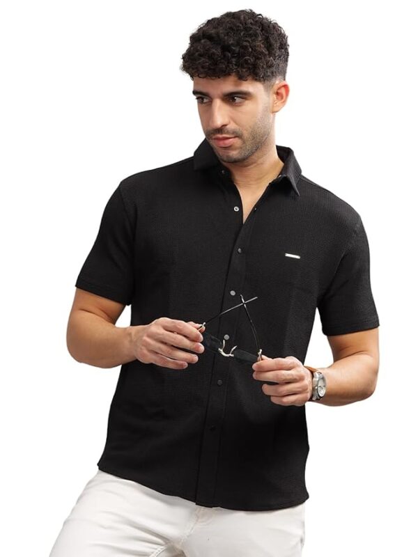 Parcel Yard Shirt for Men | Mens Casual Shirt | Men Stylish Shirt | Men Cotton Shirt | Men's Regular Fit | Men Formal Shirt | Plain Shirts for Men || Men's Half Sleeve Shirt